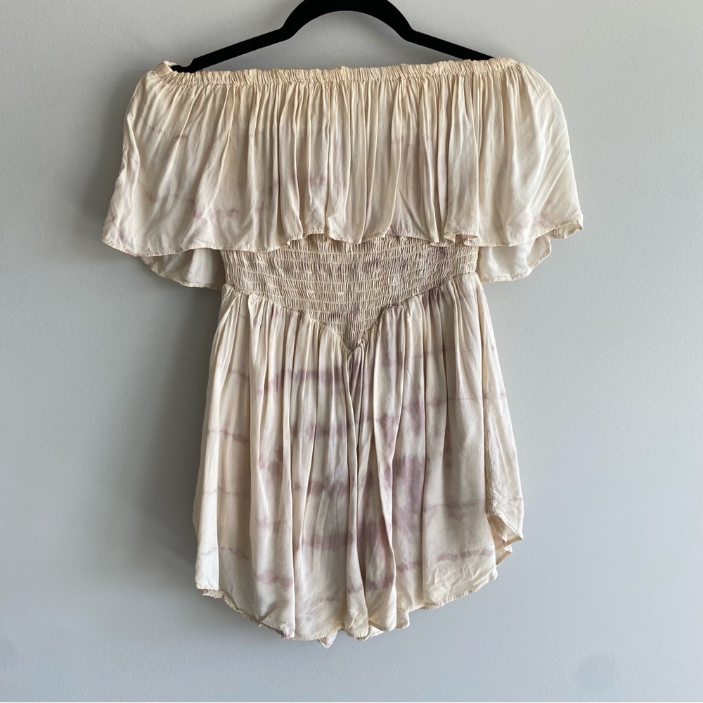 Blue Life Skort Dress Romper Womens Size Small Pink Tie Dye Strapless Boho - Picture 2 of 9